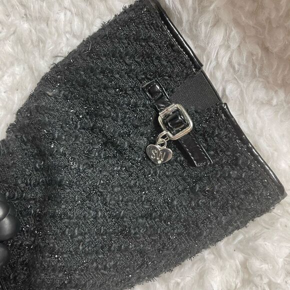 Stuart Weitzman girl Waltz Black mid calf rain boots glitter accent size 3 - Picture 8 of 12